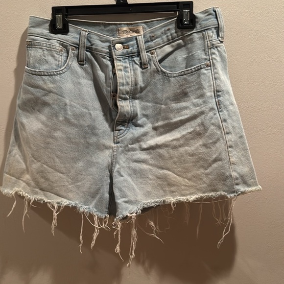 Madewell Light Blue Denim The Mom Jean Shorts 29 - Picture 4 of 7